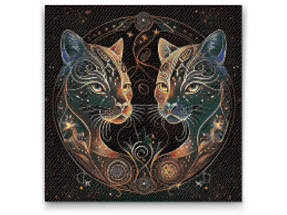 Diamond Painting - Astrologiske katte