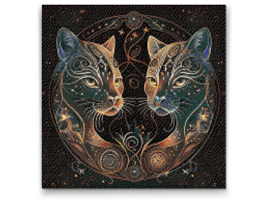 Diamond Painting - Astrologiske katte