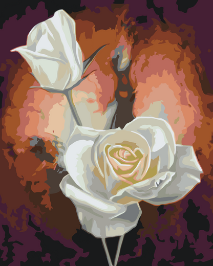 Paint by Numbers - Hvide roser