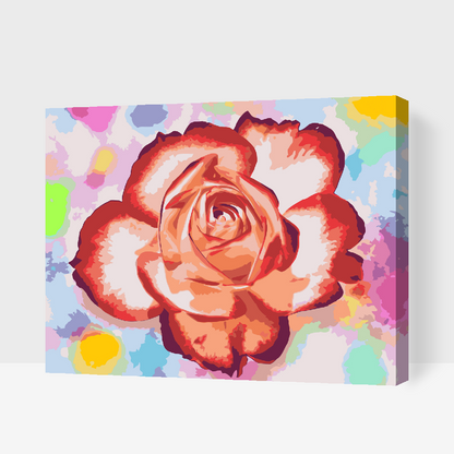 Paint by Numbers - Rose på en farverig baggrund