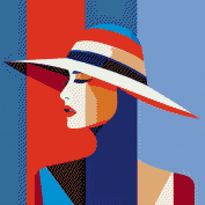 Diamond Painting - Dame med hat