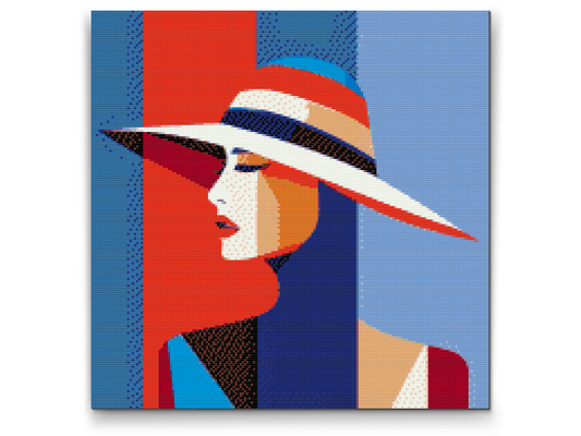 Diamond Painting - Dame med hat