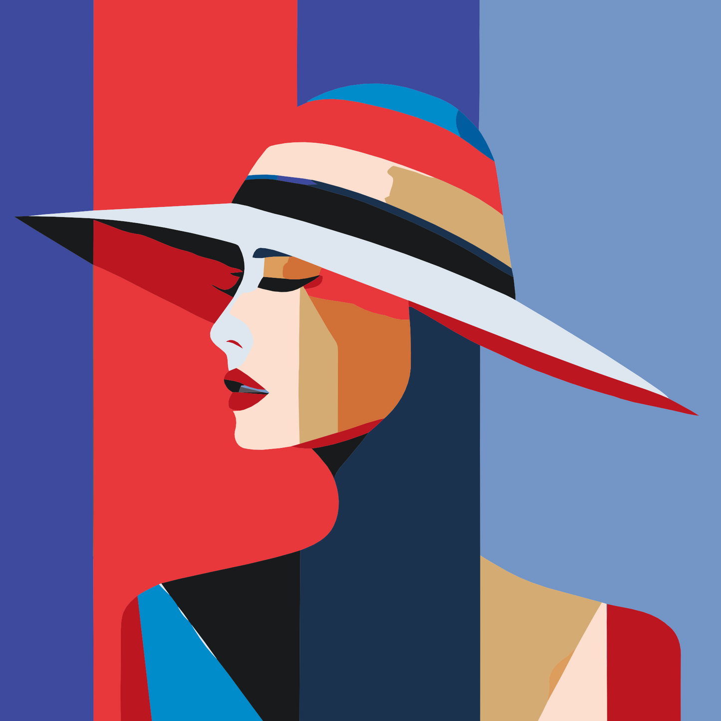 Paint by Numbers - Dame med hat