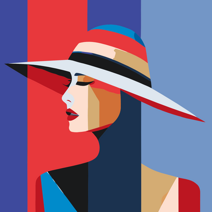 Paint by Numbers - Dame med hat