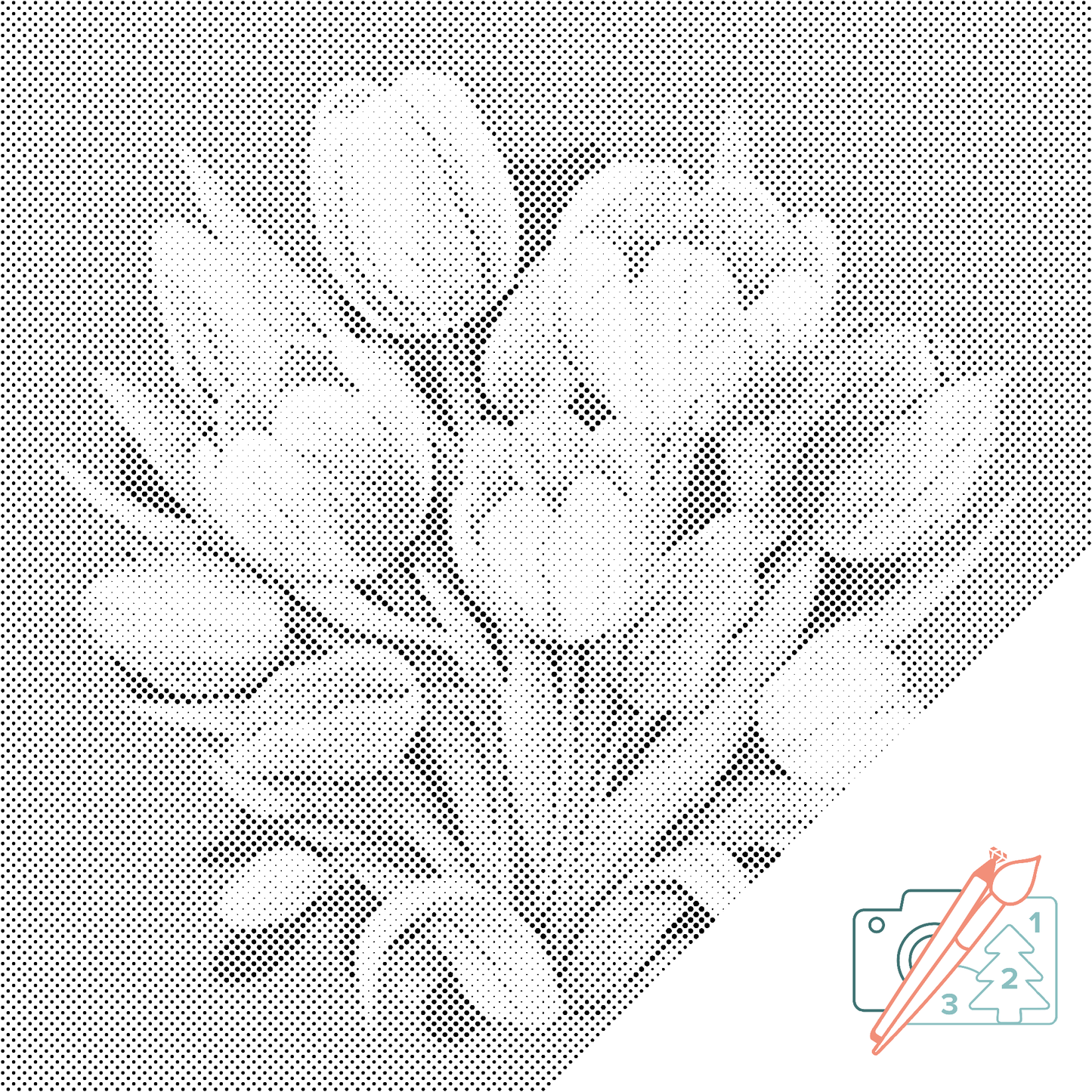 Mal-med-prikker -  Tulipanbuket