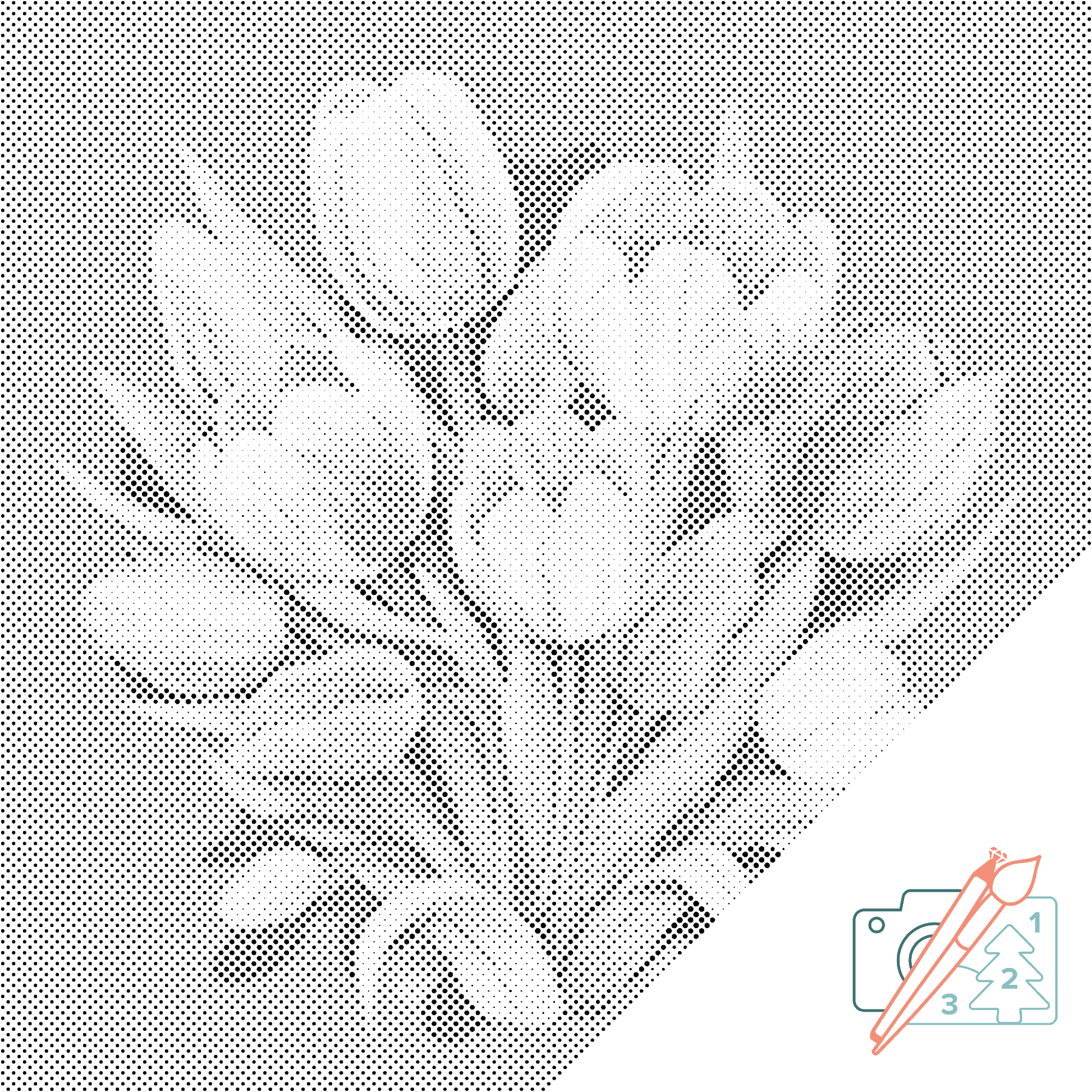 Mal-med-prikker -  Tulipanbuket