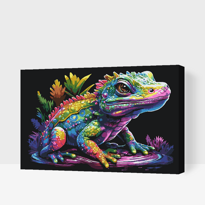 Paint by Numbers - Flerfarvet leguan