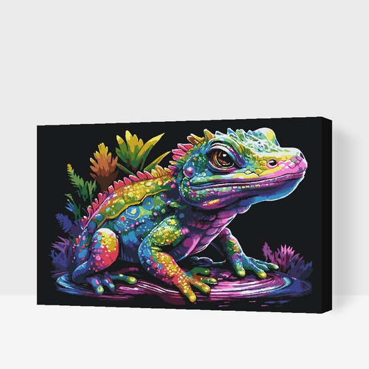 Paint by Numbers - Flerfarvet leguan