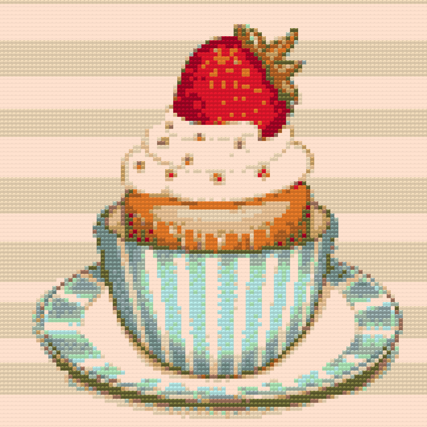 Diamond Painting - Jordbær-cupcake