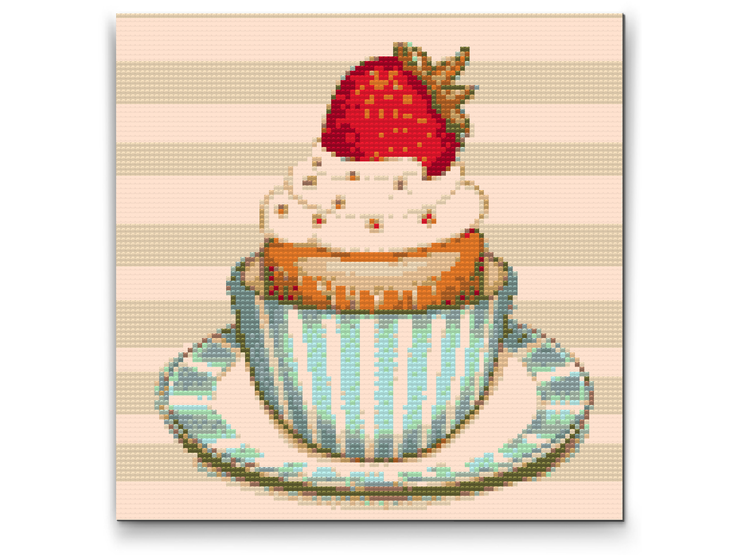 Diamond Painting - Jordbær-cupcake