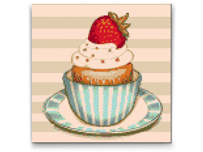 Diamond Painting - Jordbær-cupcake