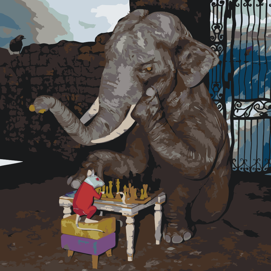 Paint by Numbers - Elefant og Mus spiller skak