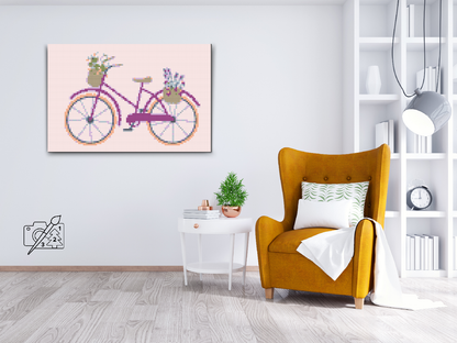 Diamond Painting - Cykel med blomster