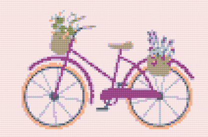 Diamond Painting - Cykel med blomster