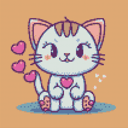 Diamond Painting - Kitty forelsket