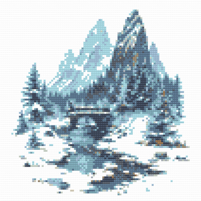 Diamond Painting - Bjergbro sneet under