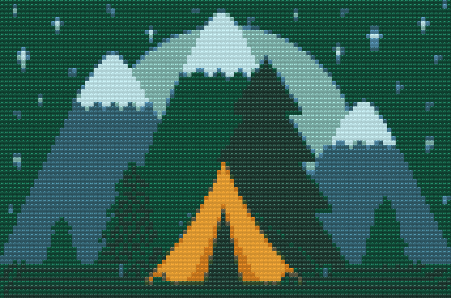 Diamond Painting - Camping i skoven