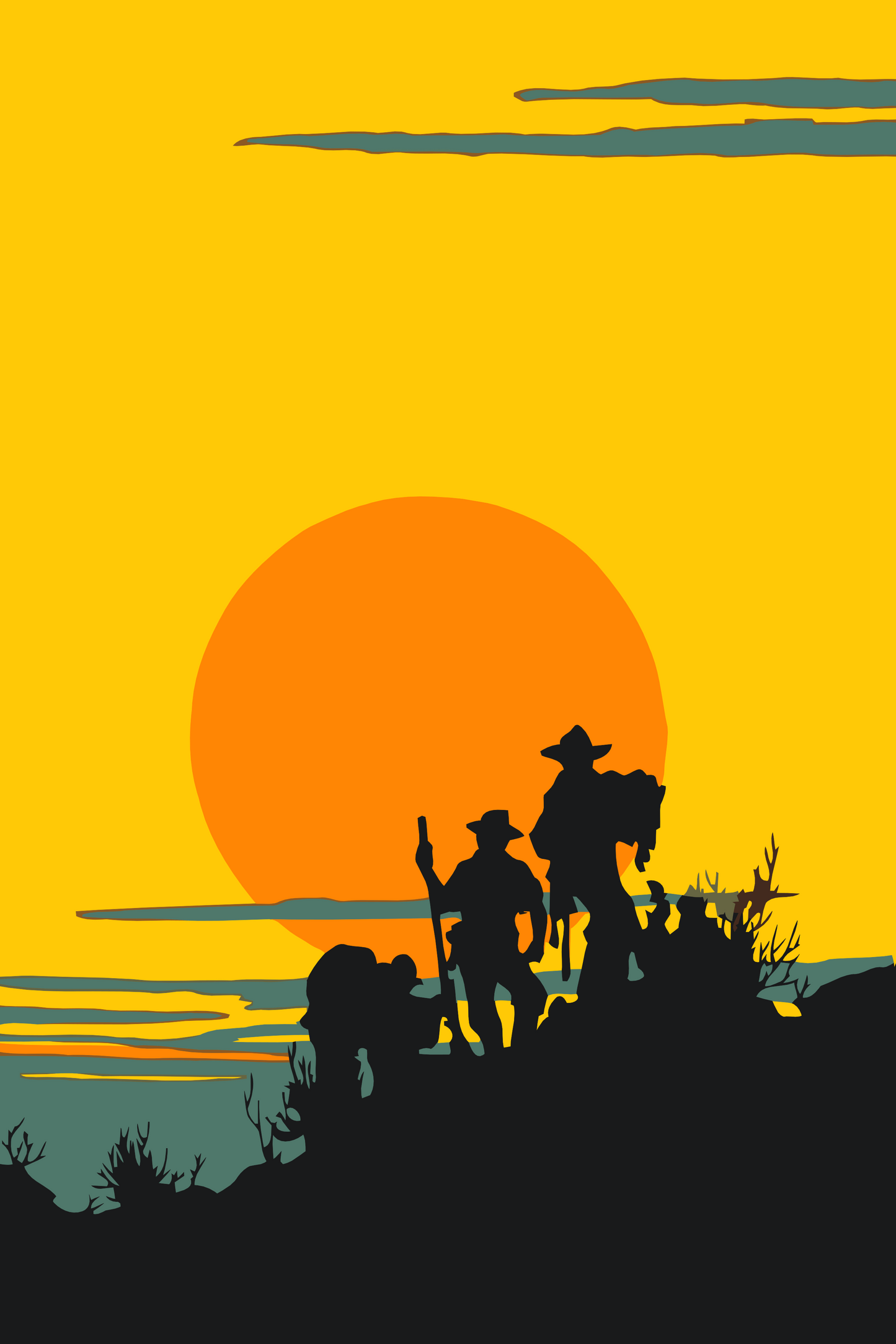 Paint by Numbers - Cowboy-silhuet