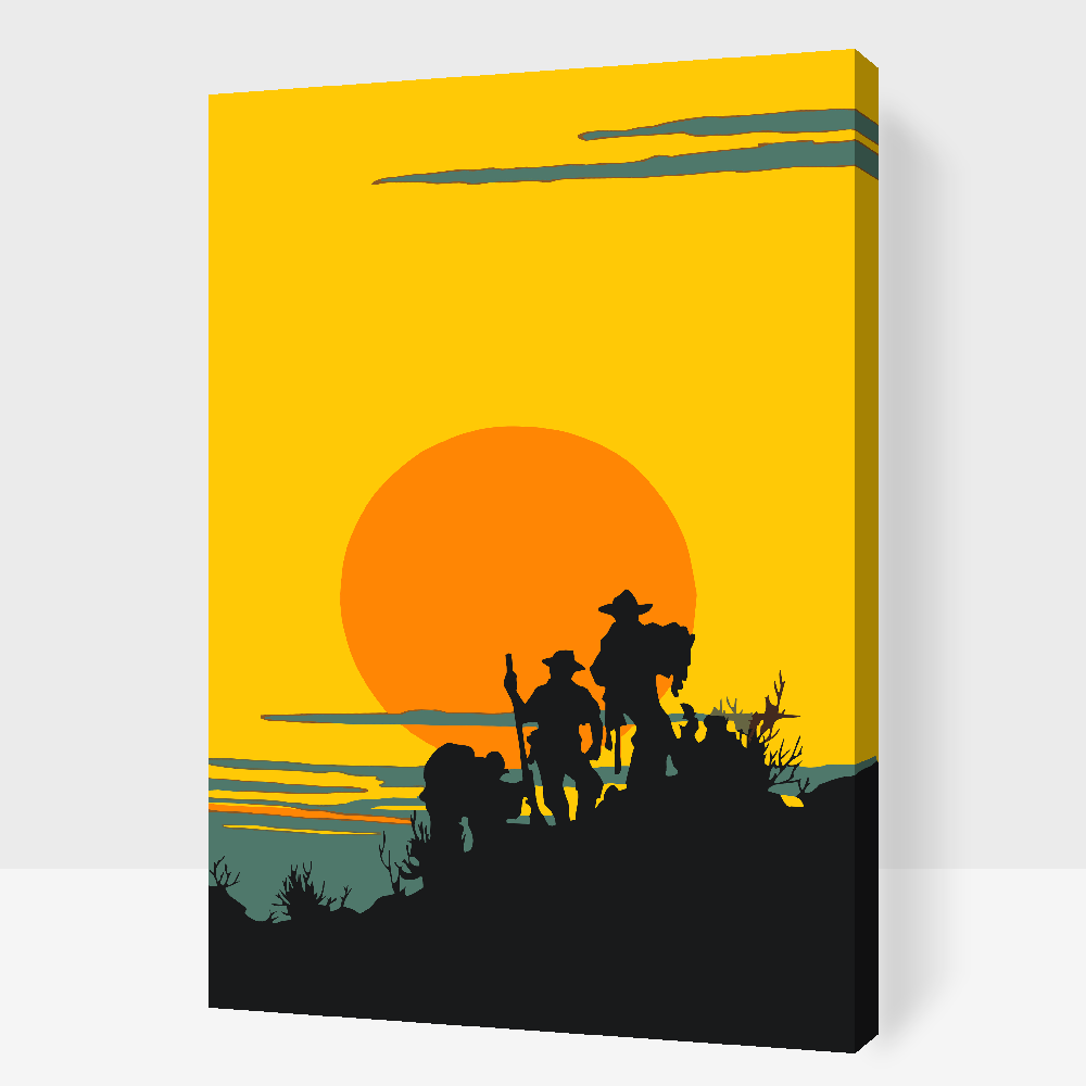 Paint by Numbers - Cowboy-silhuet