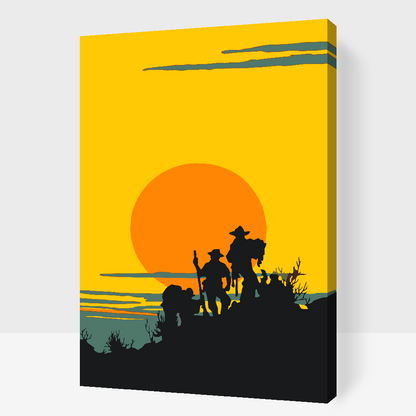 Paint by Numbers - Cowboy-silhuet