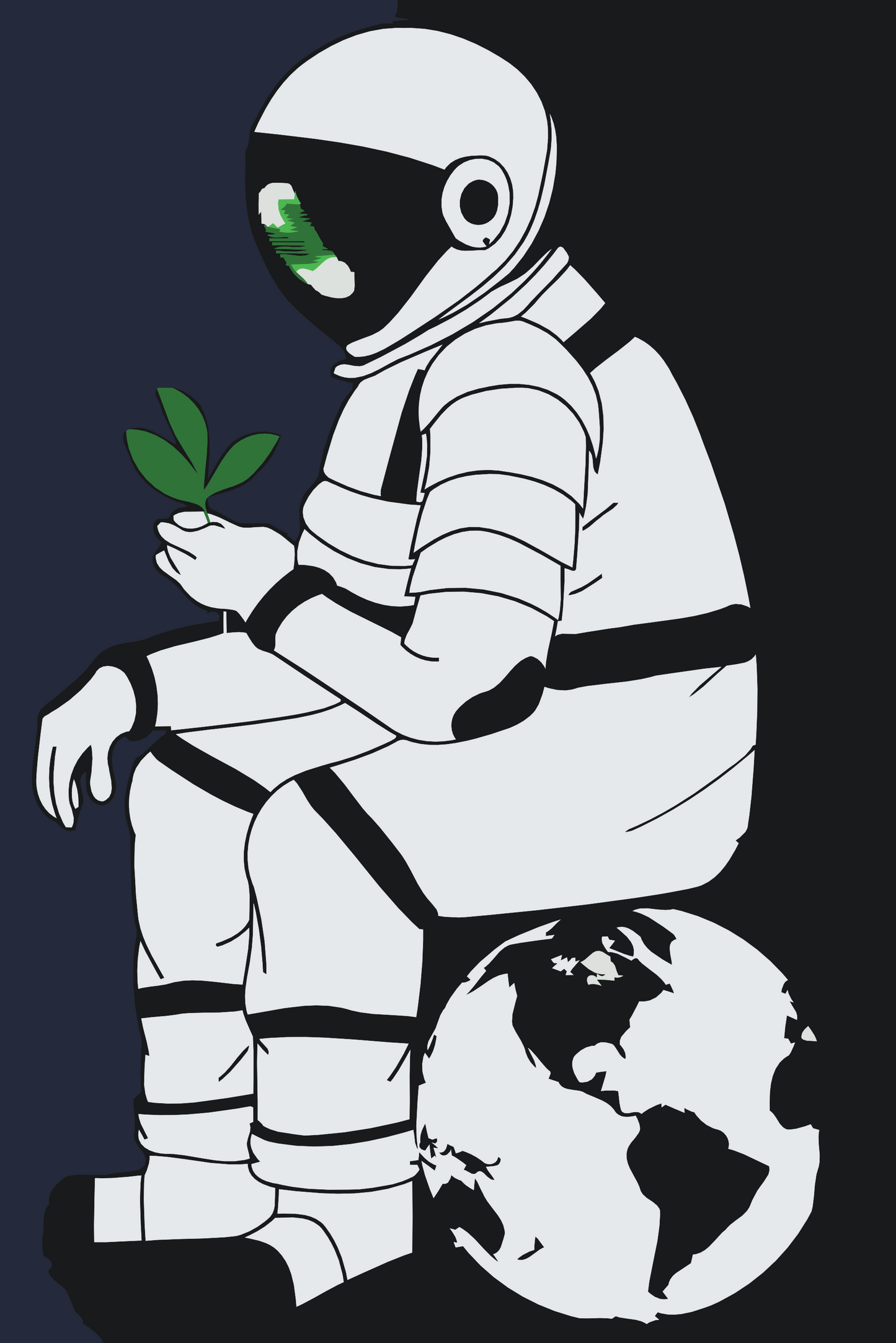 Paint by Numbers - Astronaut med en plante