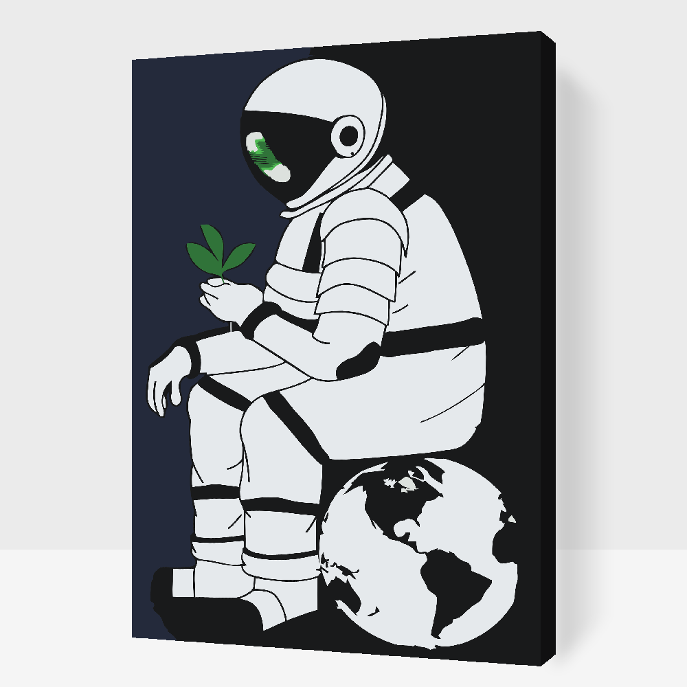 Paint by Numbers - Astronaut med en plante
