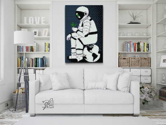 Diamond Painting - Astronaut med en plante