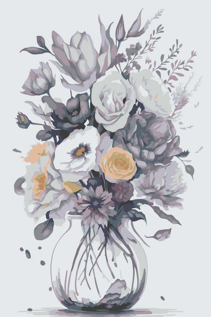 Paint by Numbers - Lilla blomster i en vase 2