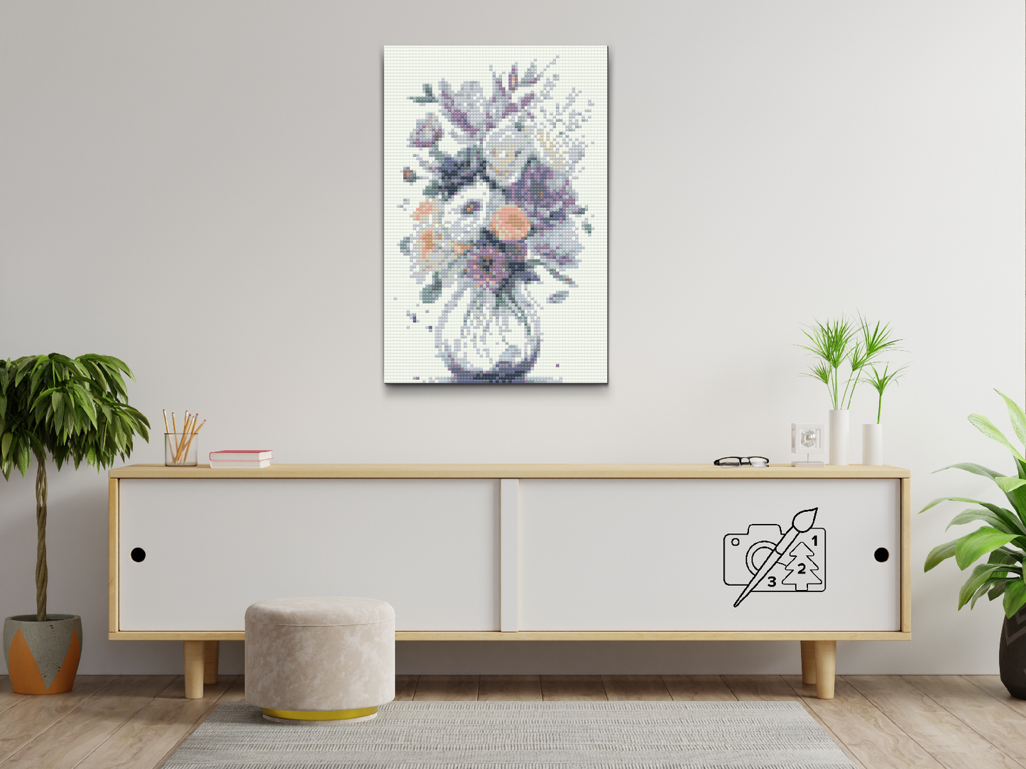 Diamond Painting - Lilla blomster i en vase 2