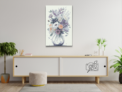 Diamond Painting - Lilla blomster i en vase 2