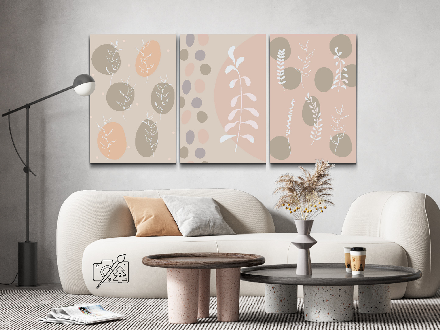 Paint by Numbers - Boho-baggrund (sæt af 3)