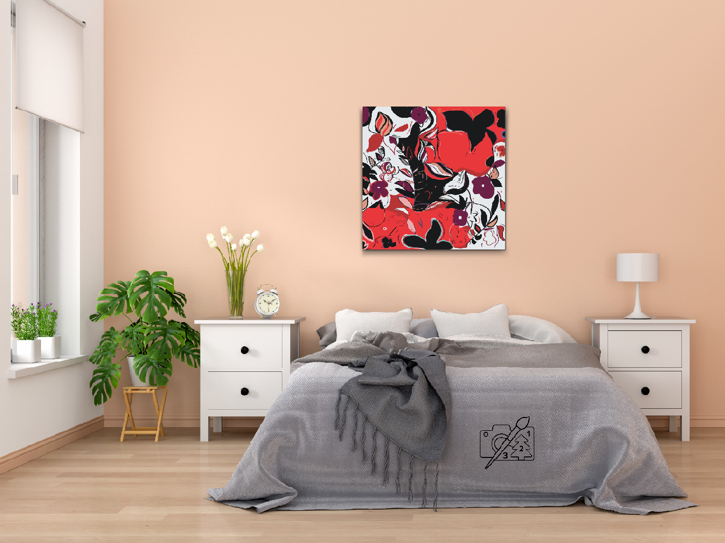 Paint by Numbers - Abstrakt Blomster 1