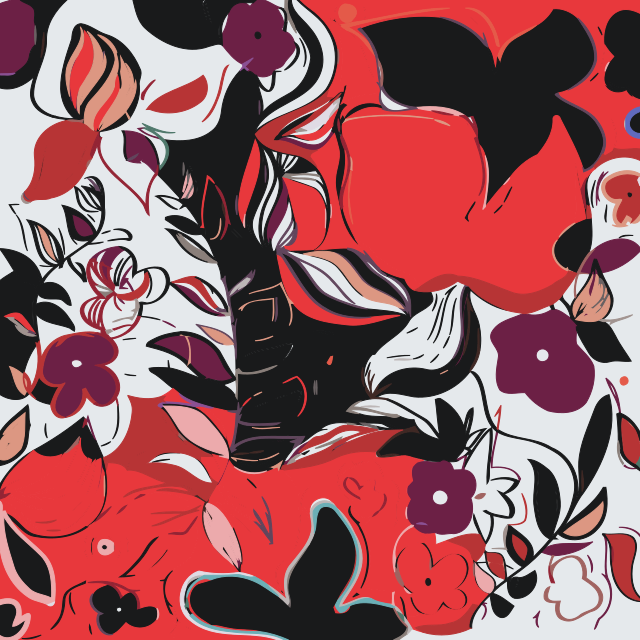 Paint by Numbers - Abstrakt Blomster 1