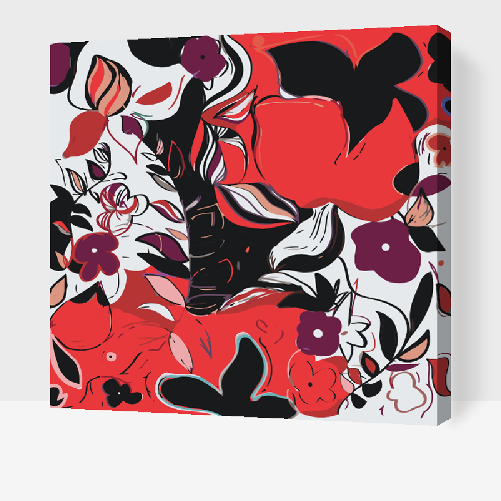 Paint by Numbers - Abstrakt Blomster 1