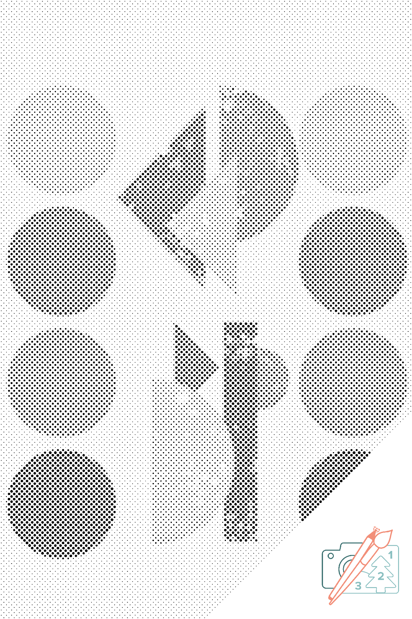 Mal-med-prikker -  Geometrisk design 2