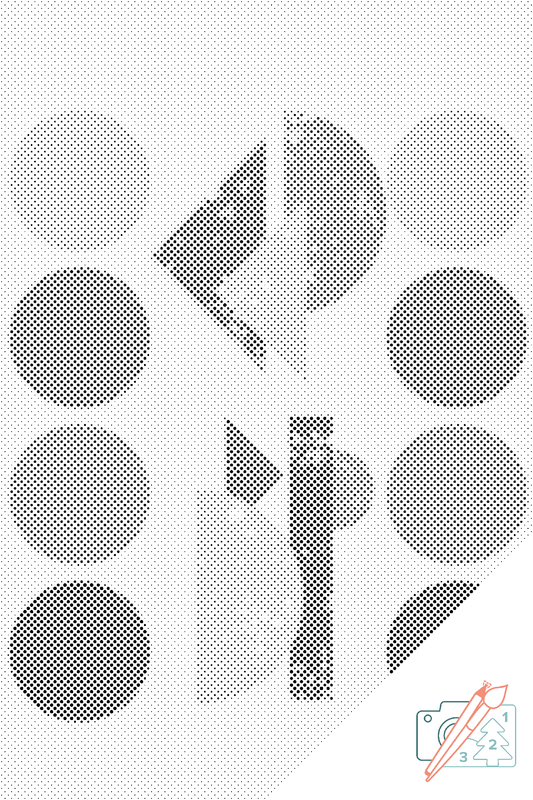 Mal-med-prikker -  Geometrisk design 2