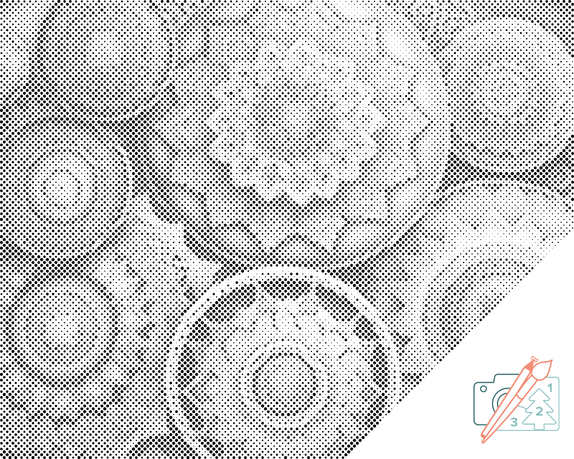 Mal-med-prikker -  Blomstermandala-mønster