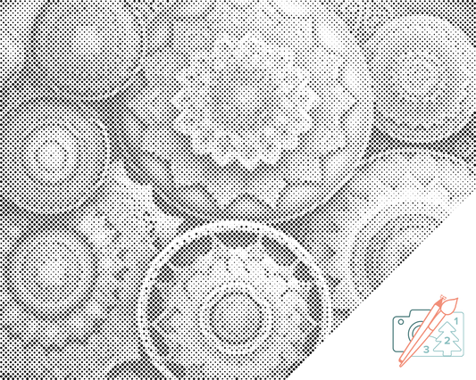 Mal-med-prikker -  Blomstermandala-mønster