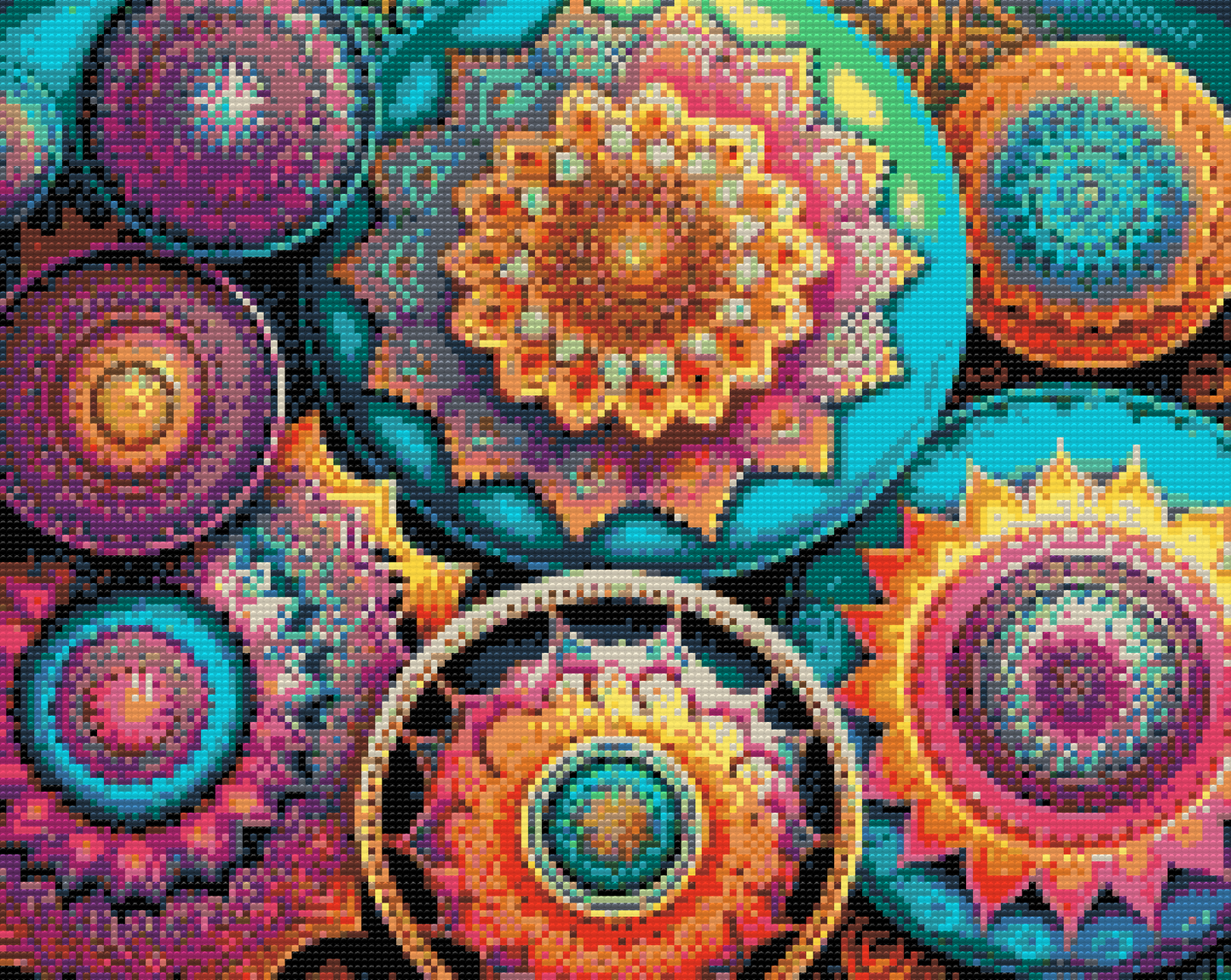 Diamond Painting - Blomstermandala-mønster