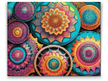 Diamond Painting - Blomstermandala-mønster