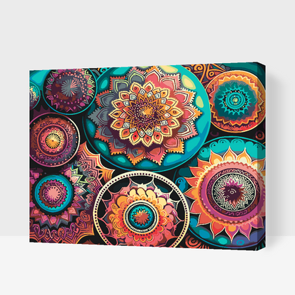 Paint by Numbers - Blomstermandala-mønster