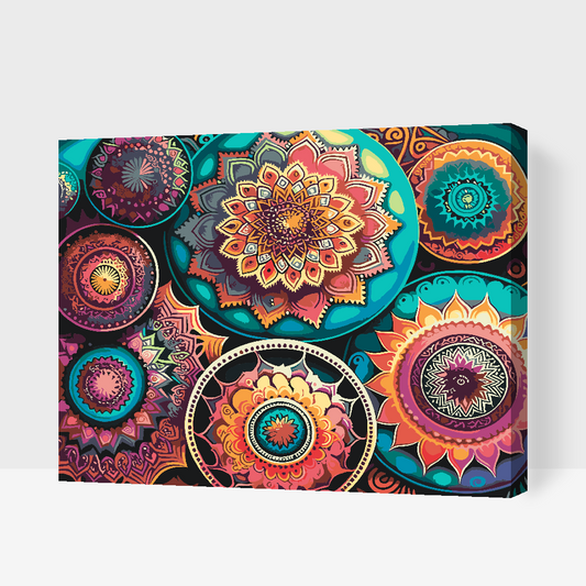 Paint by Numbers - Blomstermandala-mønster