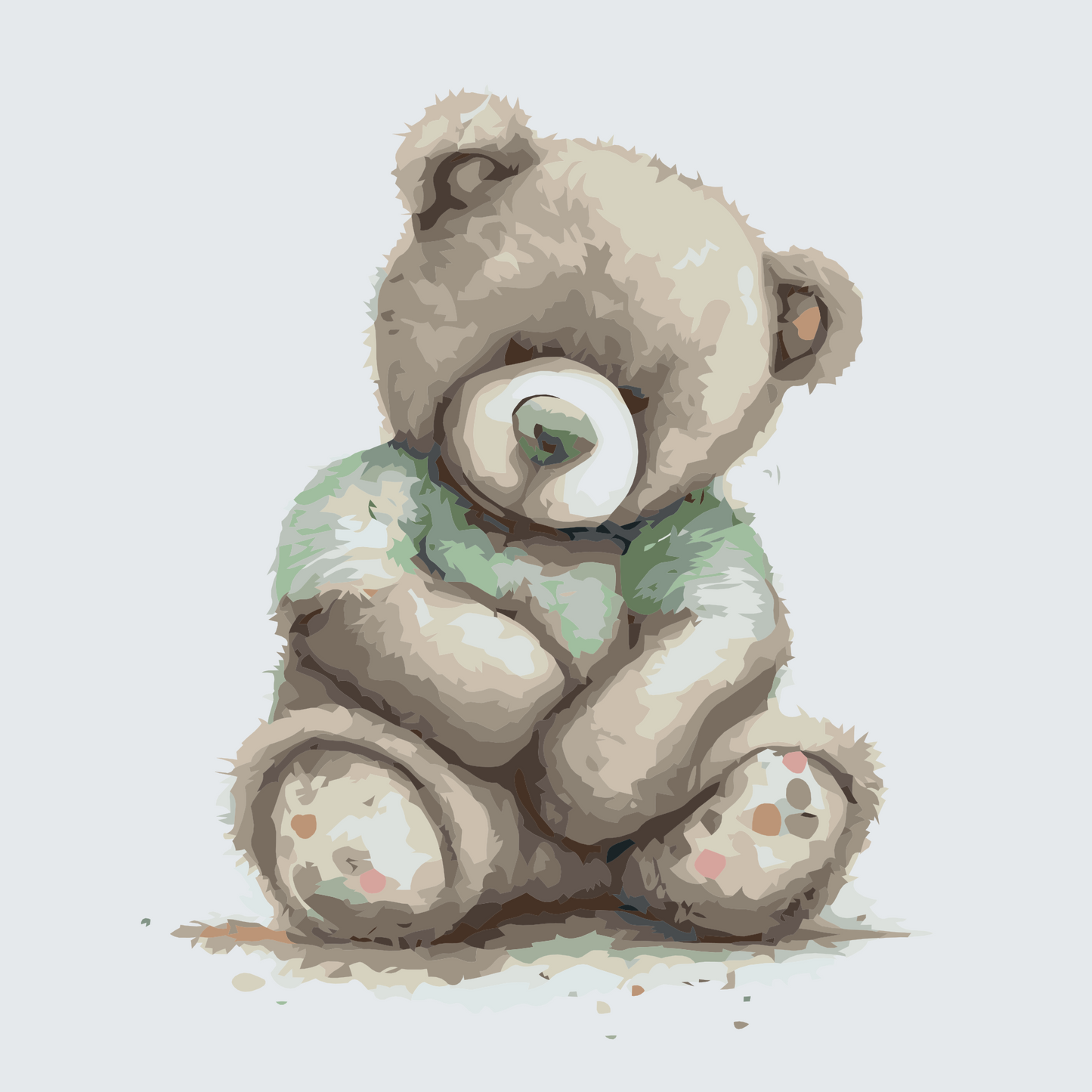 Paint by Numbers - Udstoppet bamse i en t-shirt