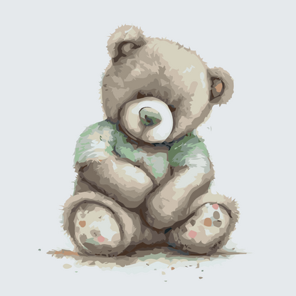 Paint by Numbers - Udstoppet bamse i en t-shirt