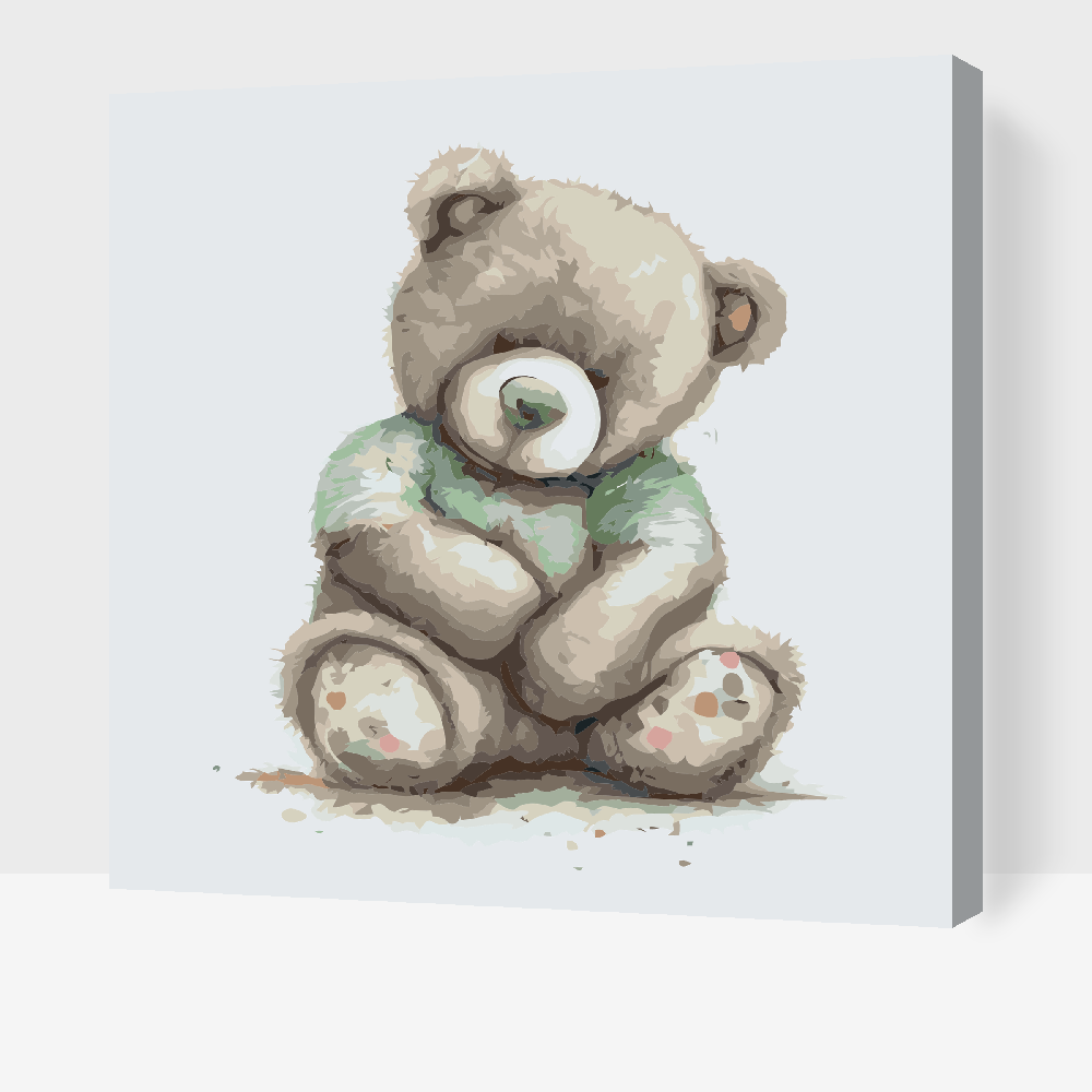 Paint by Numbers - Udstoppet bamse i en t-shirt