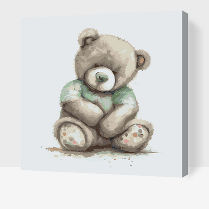 Paint by Numbers - Udstoppet bamse i en t-shirt