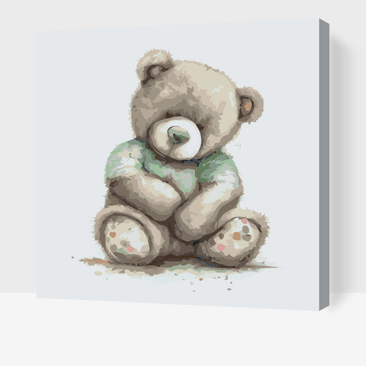 Paint by Numbers - Udstoppet bamse i en t-shirt