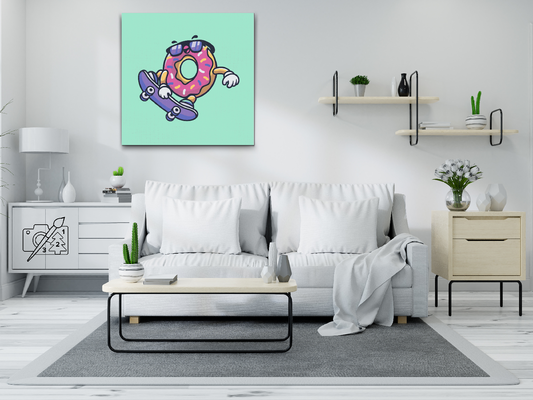 Paint by Numbers - Donut på skateboard