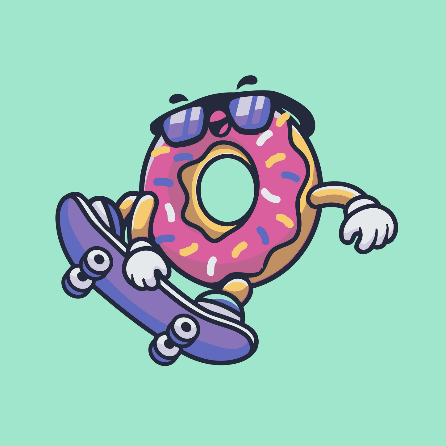 Paint by Numbers - Donut på skateboard