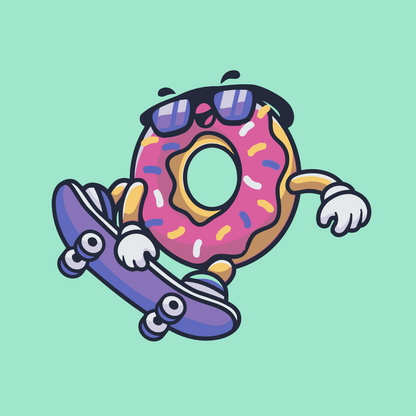 Paint by Numbers - Donut på skateboard